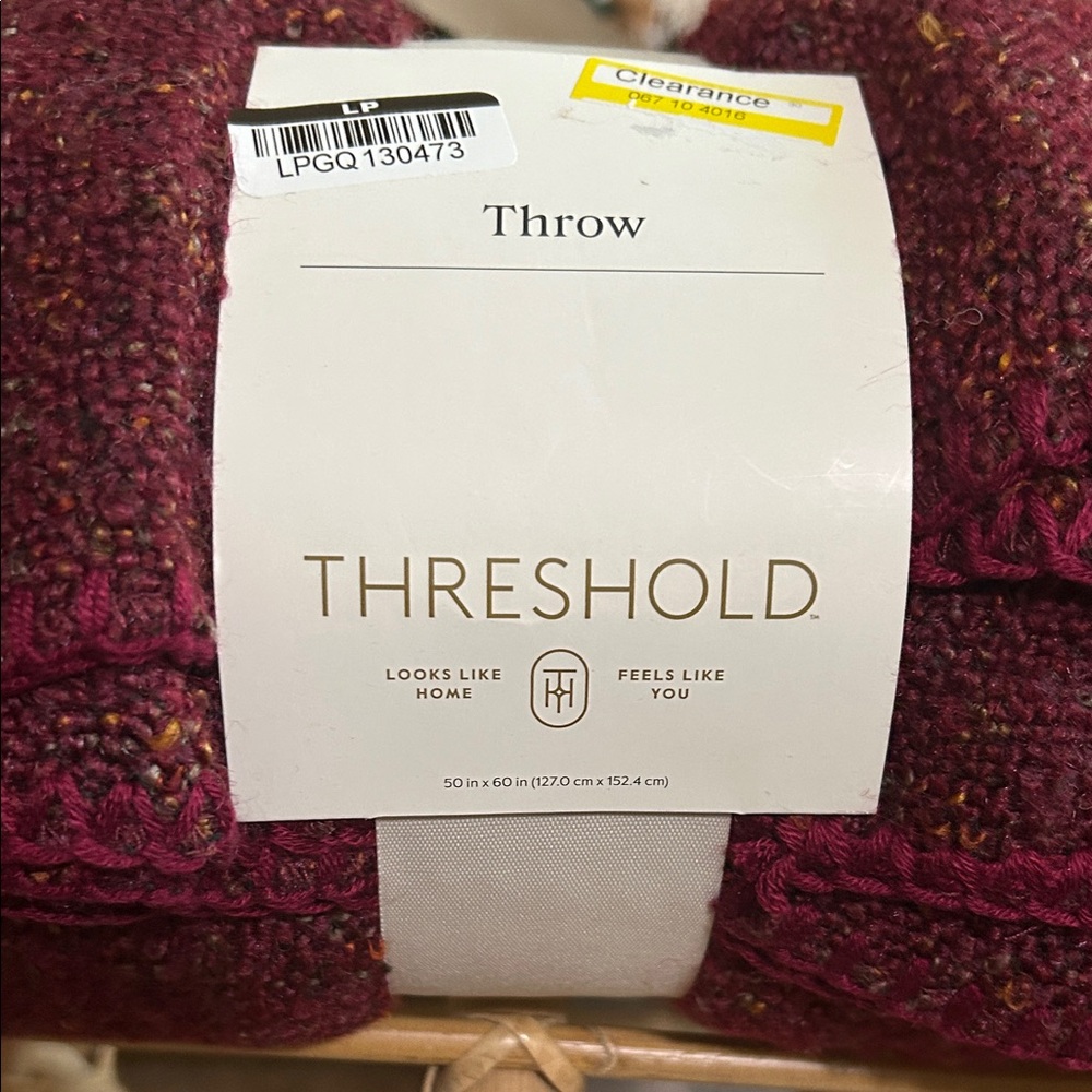 Threshold Red 50” x 60” Marled Boucle Throw Blanket - Picture 2 of 5